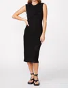 Monrow Mesh Knot Dress In Black In Black
