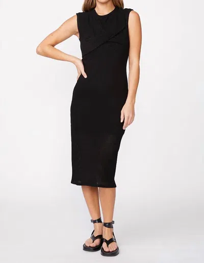 Monrow Mesh Knot Dress In Black