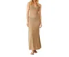 Monrow Mesh Maxi Dress In Beige In Beige