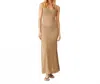 Monrow Mesh Maxi Dress In Beige In Brown