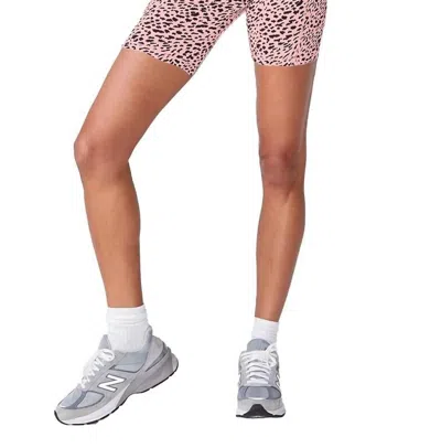 Monrow Mini Cheetah Bike Shorts In Hot Pink