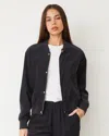 Monrow Mini Corduroy Bomber Jacket In Faded Black