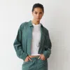 Monrow Mini Corduroy Cropped Shirt In Cactus