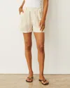 Monrow Mini Corduroy Pleated Shorts In Cream