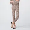 Monrow Mini Leopard Sporty Sweatpants In Latte In Multi