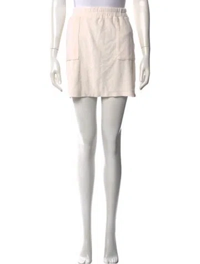 Pre-owned Monrow Mini Skirt In White