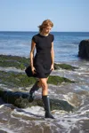 Monrow Mix Media Maxi Dress In Black