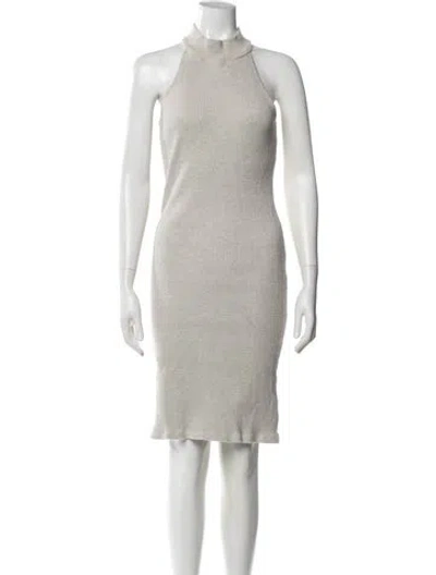 Pre-owned Monrow Mock Neck Knee-length Dress In Gray