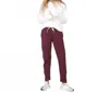 Monrow Mockneck Long Sleeve Sweatshirt In White In Burgundy