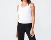 Monrow Seamless High Neck Tank In White In White