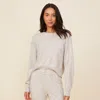 Monrow Neps Cashmere Crew Neck Sweater In Ash
