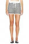 Monrow Open Knit Sweater Short In Multi