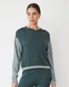 Monrow Organic Cotton Cashmere Hooded Sweater In Sea Moss