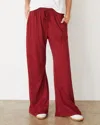 Monrow Organic Jersey Wide Leg Pant In Ruby