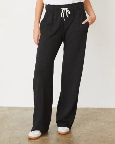 Monrow Original Fleece Straight Leg Sweat In Black