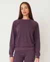 Monrow Original Fleece Vintage Raglan In Heathered Grape