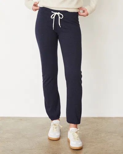 Monrow Original Fleece Vintage Sweat In Heathered Navy
