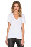 Monrow Oversized V Neck Tee In White