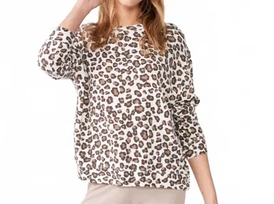 Monrow Paneled Leopard Sweatshirt In Natural In Multi