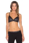 Monrow Perforated Bra In Black In Black