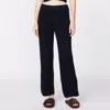 Monrow Plush Sweater Pants In Black
