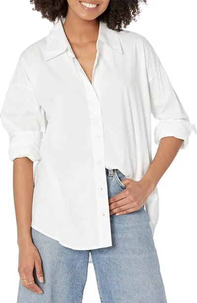 Monrow Poplin Shirt In White