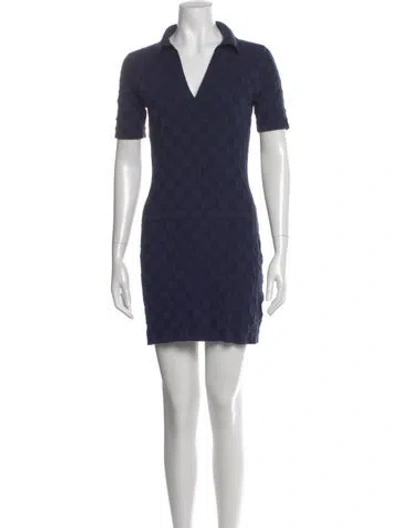 Pre-owned Monrow Printed Mini Dress In Blue