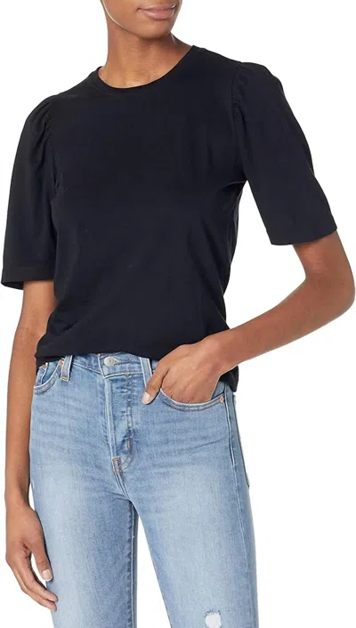 Monrow Puff Sleeve Tee In Black