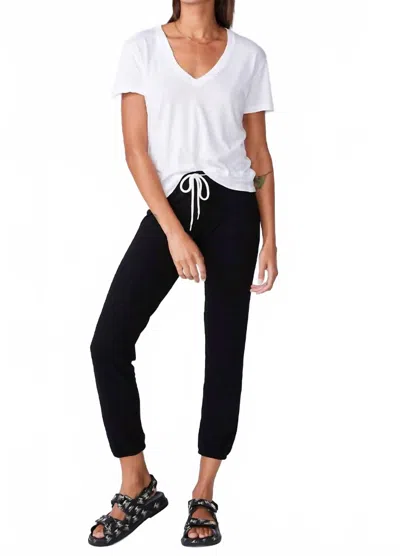 Monrow Relaxed V Neck Tee In White