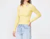 Monrow Rib Cut Out Top In Sunny Side In Multi