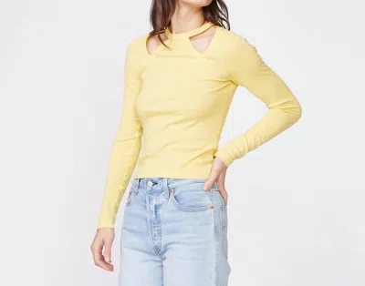Monrow Rib Cut Out Top In Sunny Side In Multi