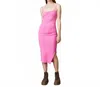 Monrow Rib Midi Dress In Raspberry In Pink