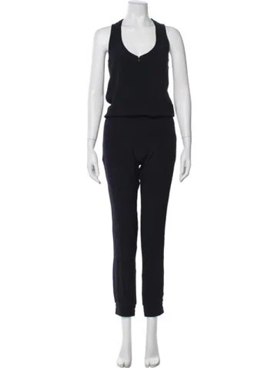 Pre-owned Monrow Scoop Neck Jumpsuit In Gray