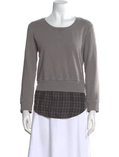Pre-owned Monrow Scoop Neck Long Sleeve Sweatshirt In Neutral