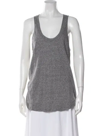 Pre-owned Monrow Scoop Neck Sleeveless Top In Gray
