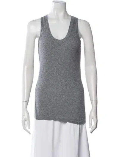 Pre-owned Monrow Scoop Neck Sleeveless Top In Grey