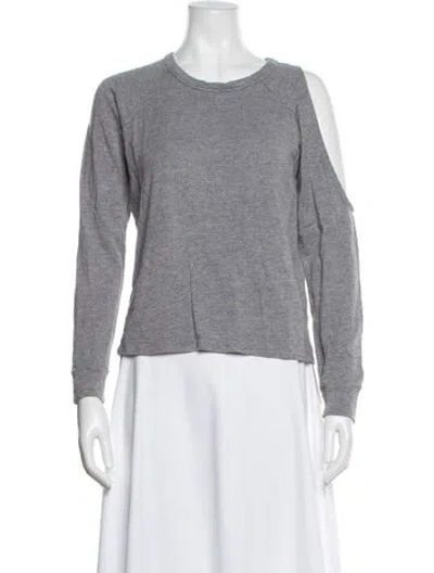 Pre-owned Monrow Scoop Neck Sweater In Gray