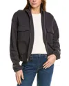 Monrow Seamed Bomber Jacket In Black