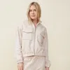 Monrow Seamed Bomber Jacket In Bone