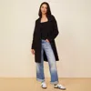 Monrow Seamed Fleece Coat In Black