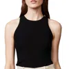 Monrow Seamless High Neck Tank In Black In Black