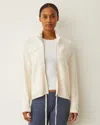 Monrow Sherpa Soft Knit Jacket In Ivory