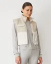 Monrow Sherpa Zip Up Vest In Bone In Bone