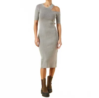 Monrow Shirred Tame Dress In Grey In Gray