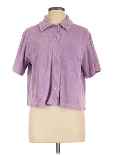 Pre-owned Monrow Short Sleeve Blouse In Purple