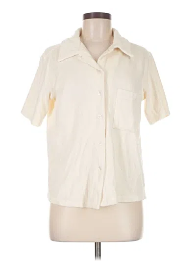 Pre-owned Monrow Short Sleeve Blouse In White
