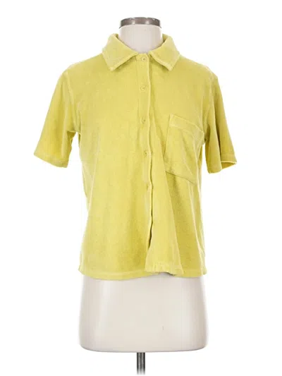 Pre-owned Monrow Short Sleeve Blouse In Yellow