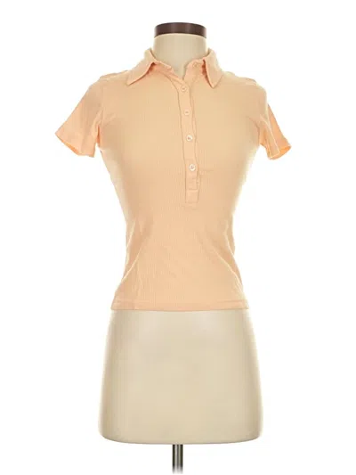 Pre-owned Monrow Short Sleeve Polo Shirt In Brown