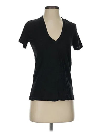 Pre-owned Monrow Short Sleeve Top Black V Neck Tops