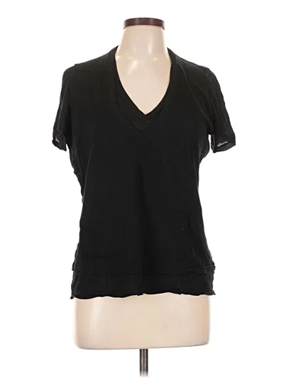 Pre-owned Monrow Short Sleeve Top Black V-neck Tops